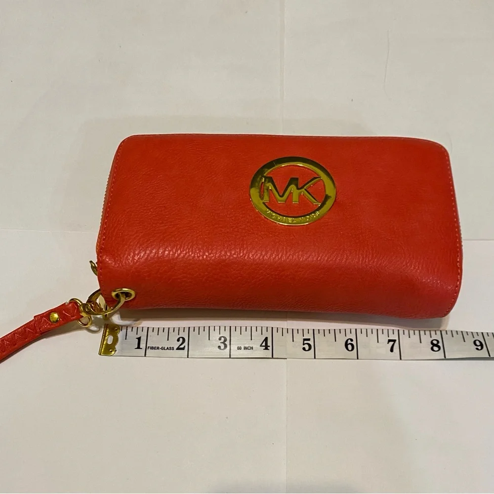 Michael Kors Coral Wristlet with Gold Accents